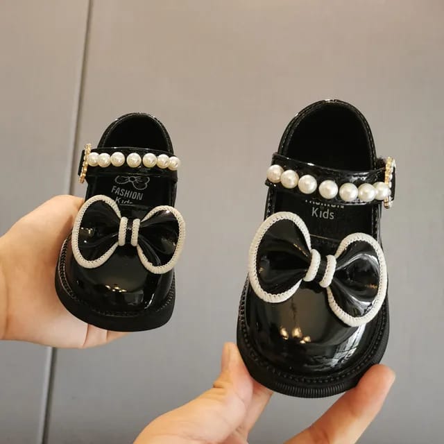 Bow Pearl Princess Baby Girls Dress Shoes
